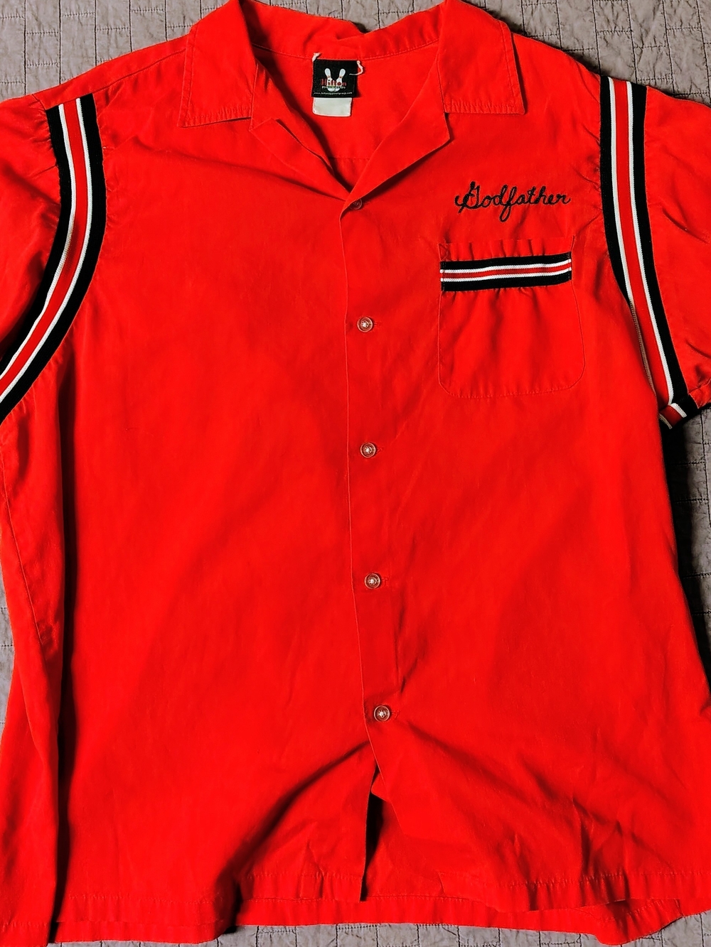 ​Hilton Bowling Retro Red "Godfather" Hot Carl & Sons Bowling Shirt Size XL